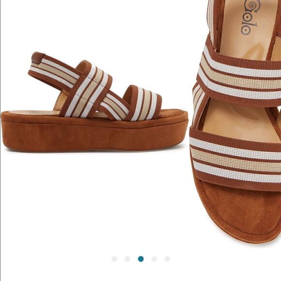 Golo elastic stripe platform sandal size 7,5 new in box - Picture 1 of 13
